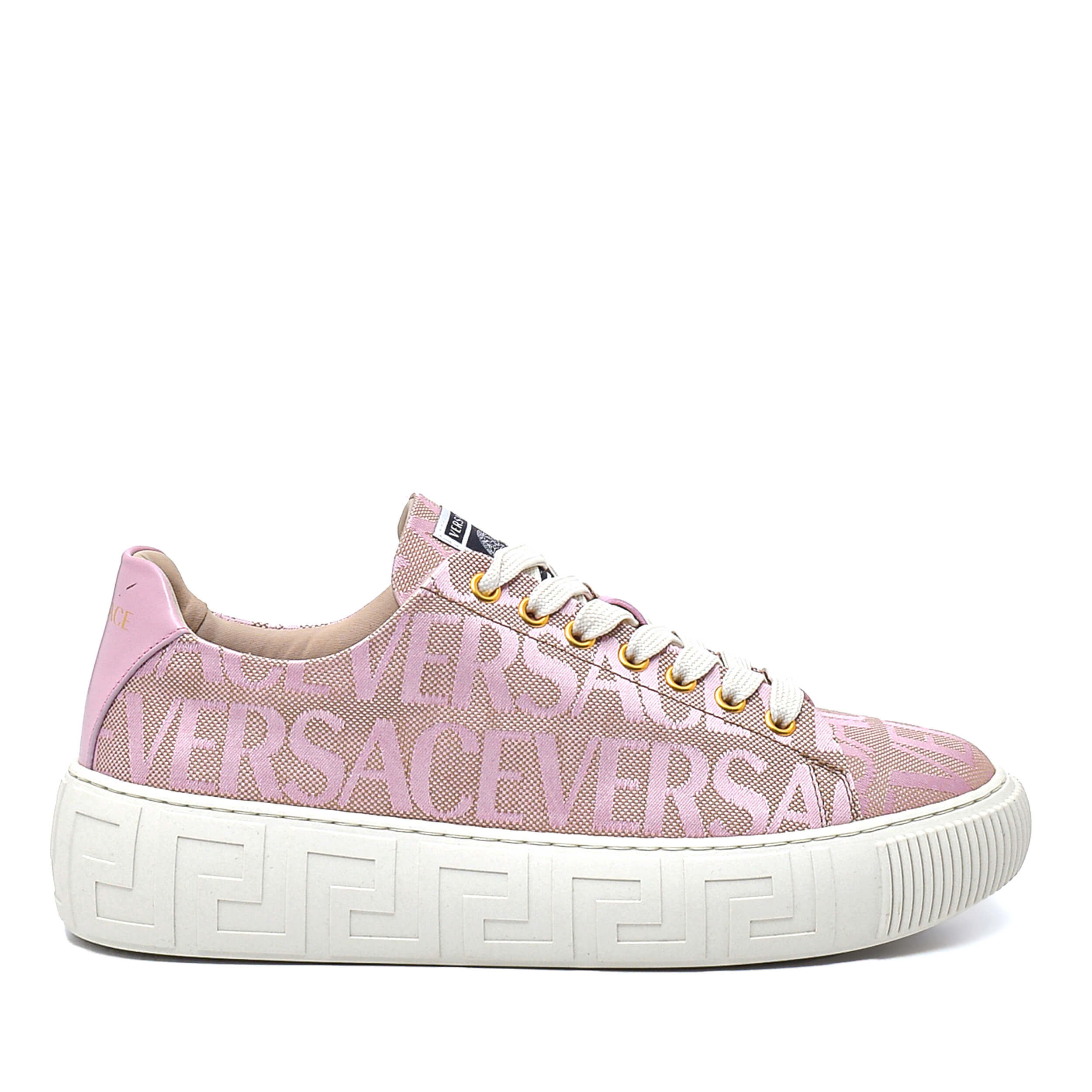 Versace - Lilac Canvas Greca Sneakers / 38.5